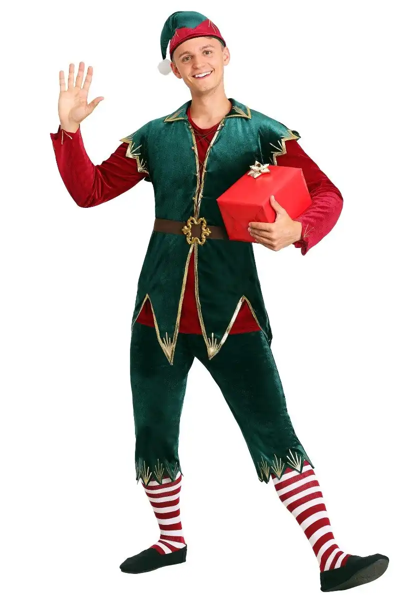 Velvet Elf Christmas Mens Costume