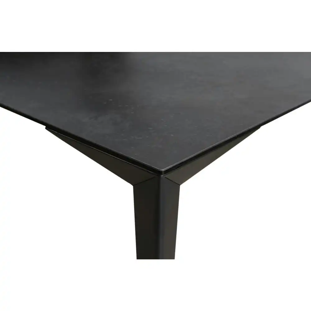 Alexandra Modern Rectangular Kitchen Dining Table Ceramic Metal Frame 200cm - Nero