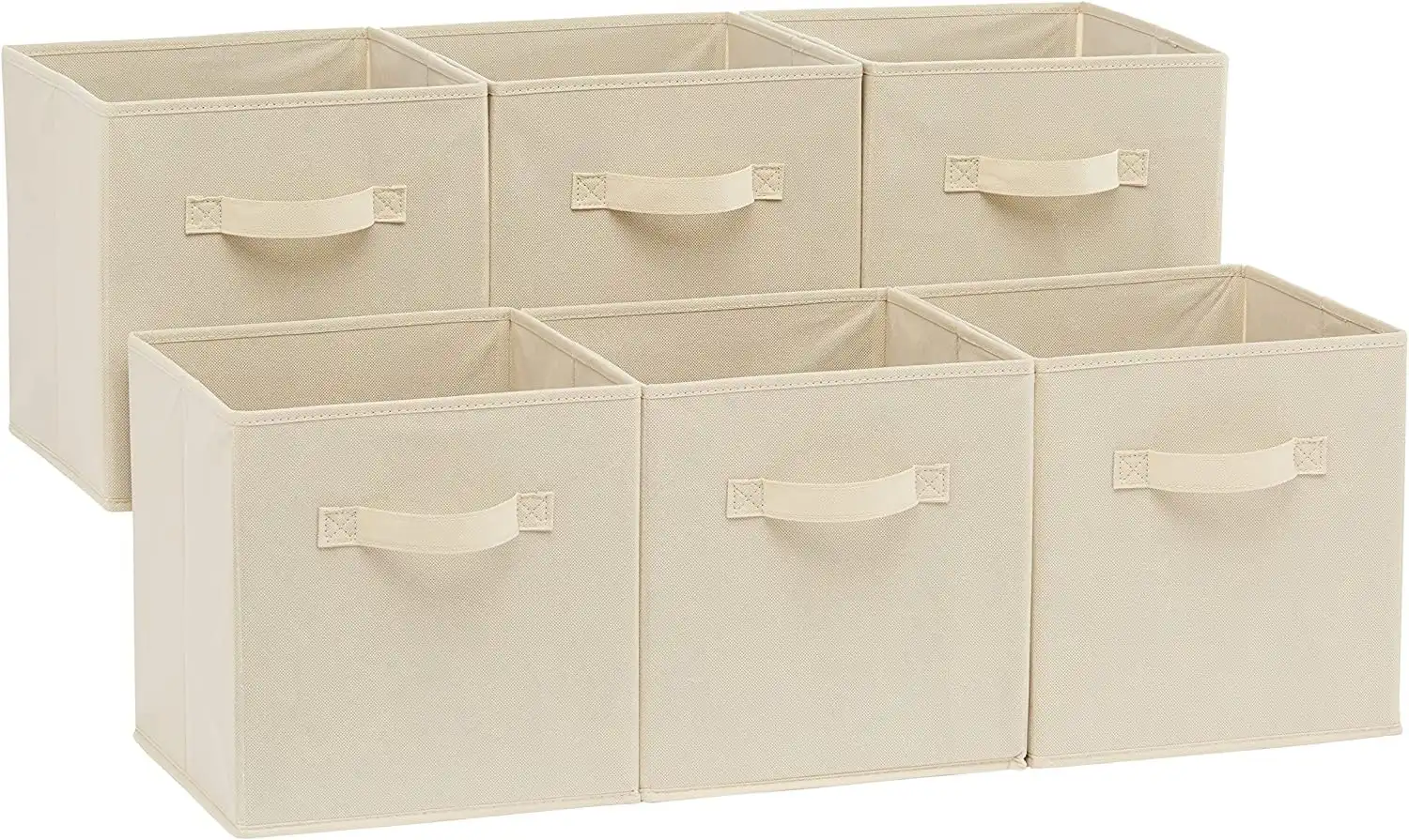 Foldable Storage Cubes (6-Pack, Beige)
