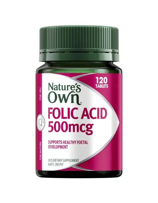 Nature's Own Folic Acid 500mcg 120 Tablets