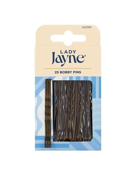 Lady Jayne Large Bobby Pins Brown 25 Pack