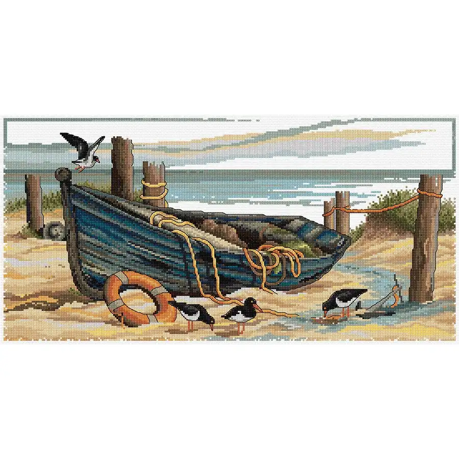 Old Wooden Boat Counted Cross Stitch Chart- Needlework