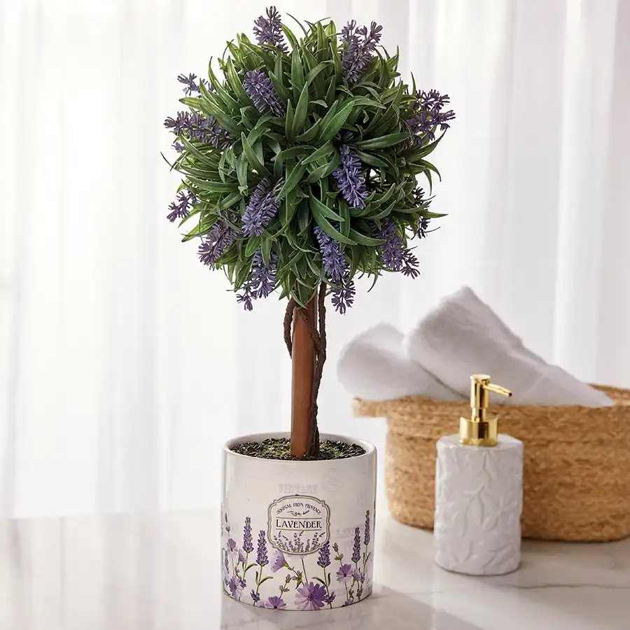 Faux Lavender Tree Potted