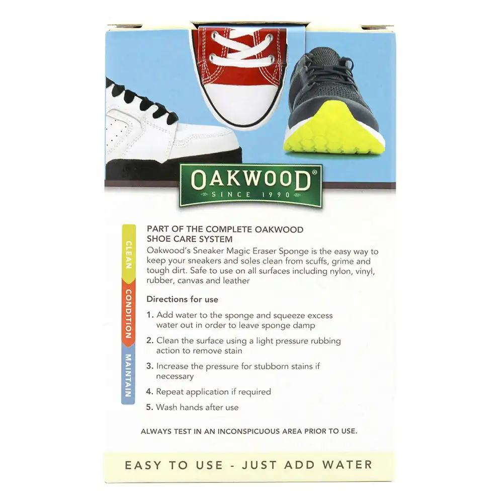 3x Oakwood Sneaker Magic Eraser 11cm Sponge Shoe Vinyl/Rubber/Nylon Cleaner