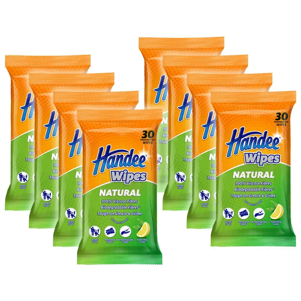 240pc Handee Multi Purpose Household Bathroom/Kitchen Cleaning Wet Wipes Natural