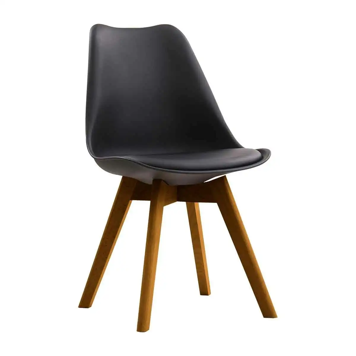 Jaden Dining Chair (Set of 2, Walnut, Black)