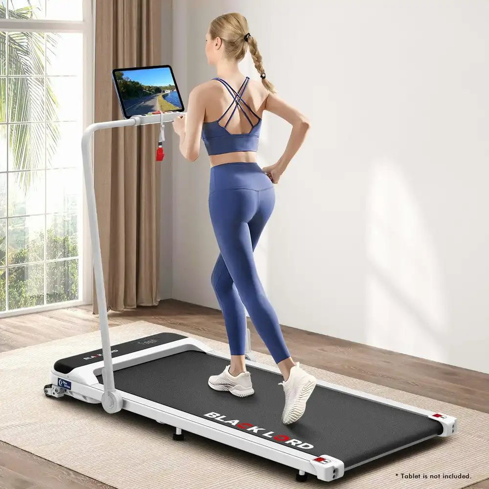 Black Lord Treadmill Electric Walking Pad Home Office Incline Foldable White