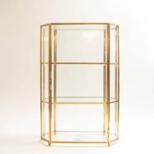 Zohi Interiors Brass & Glass Display Case