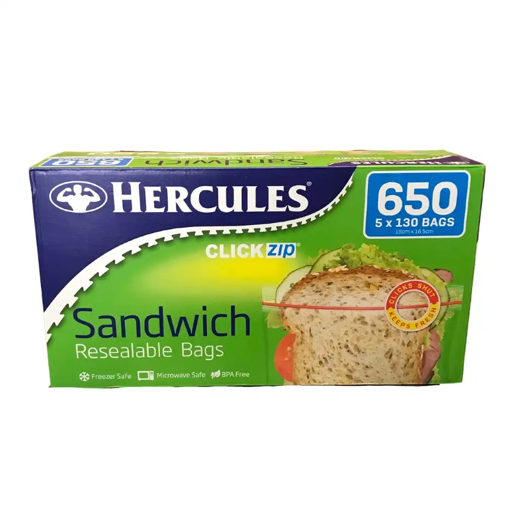 Hercules Resealable Sandwich Bags 650 count