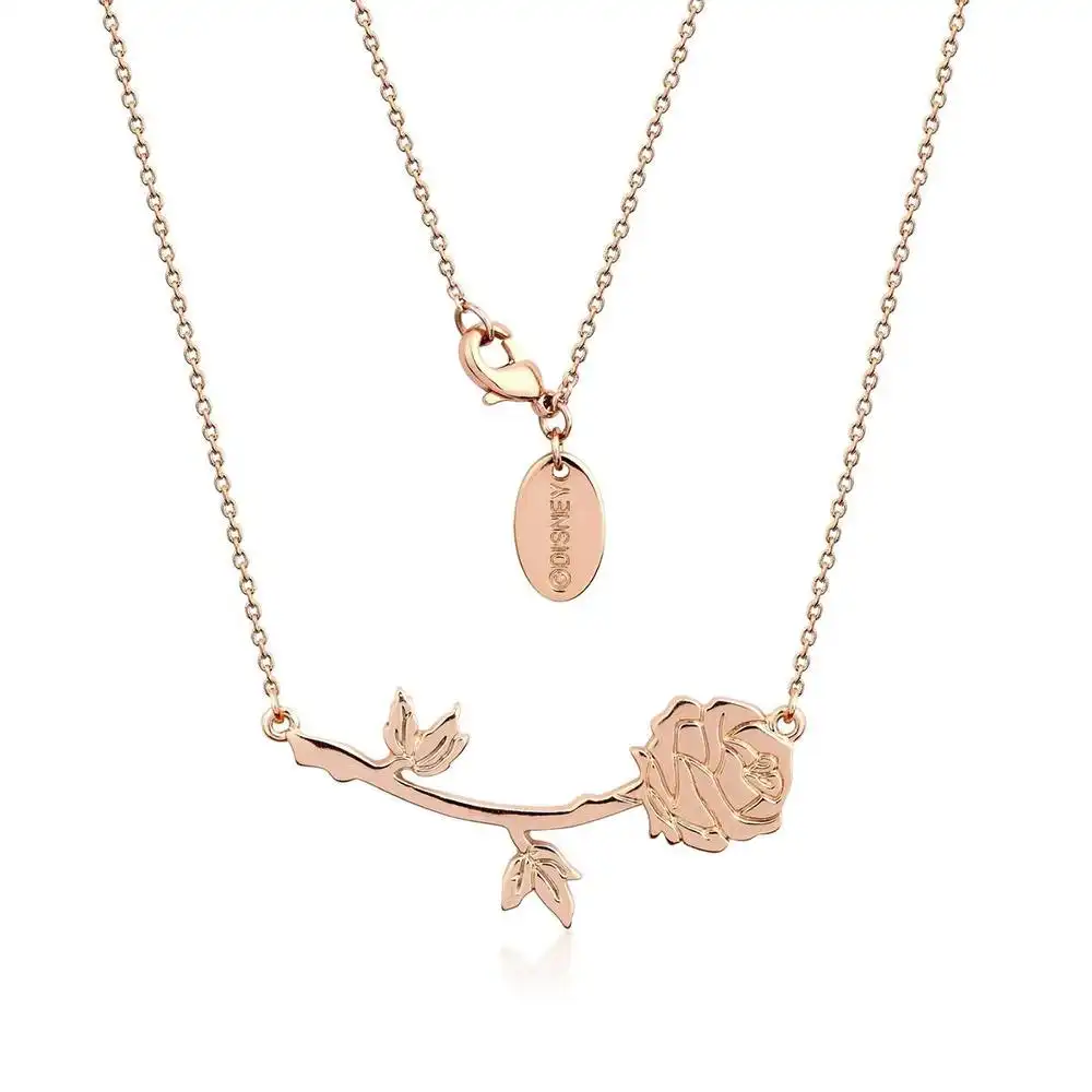 Disney Beauty and The Beast Rose Necklace