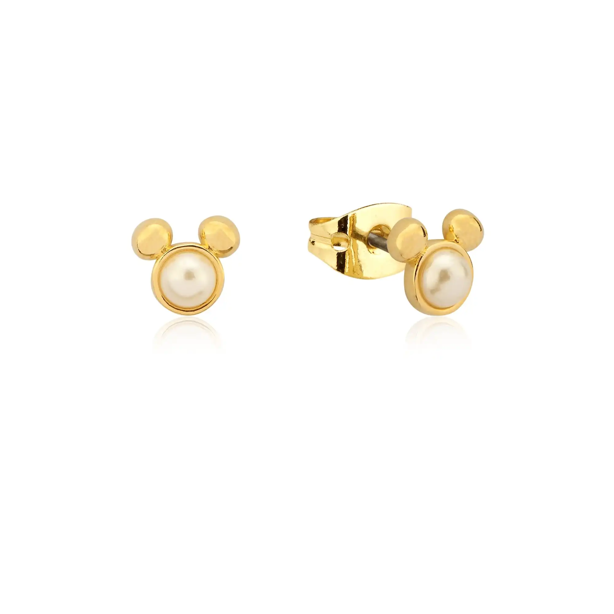 Disney Precious Metal Mickey Mouse Pearl Stud Earrings