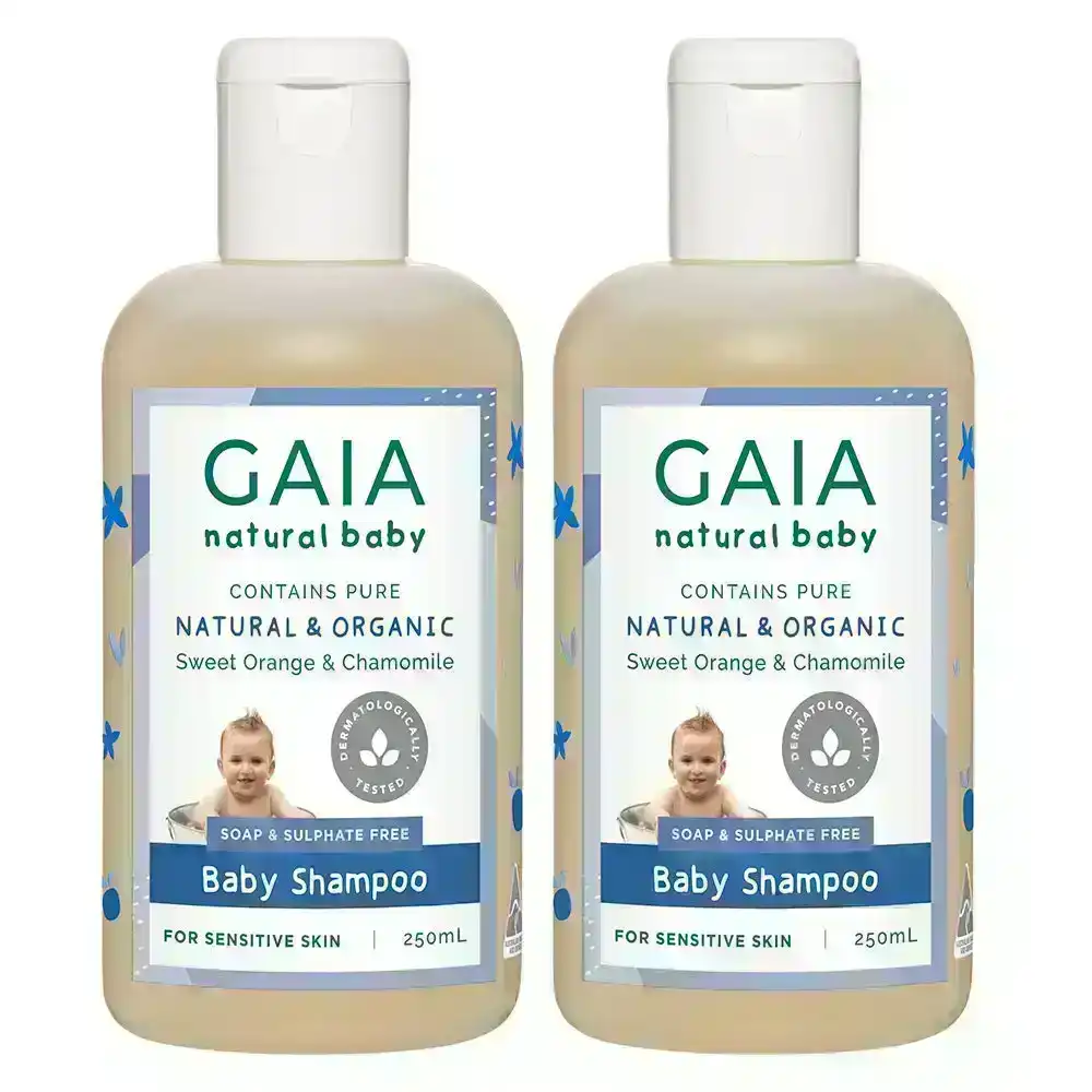 2X Gaia 500ml Pure/Natural/Organic Shampoo for Baby/Kids/Toddlers Vegan Friendly