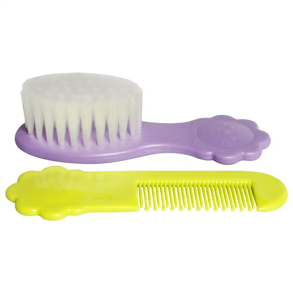 PIGEON Comb & Brush Set Soft Nylon Bristles for Baby/Infant/Kids Hair Grooming