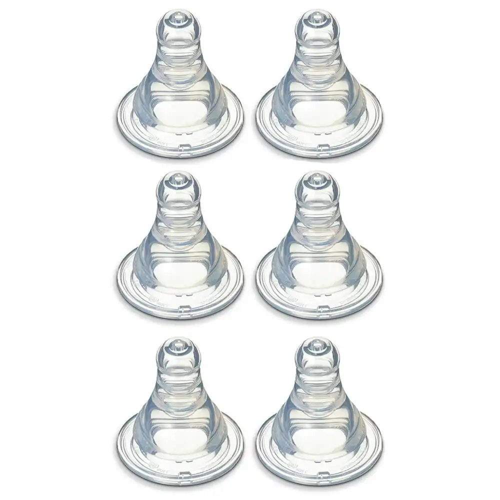 6PK PIGEON Peristaltic Slim Neck Soft Silicone M Teat 4m+ for Baby/Infant Bottle