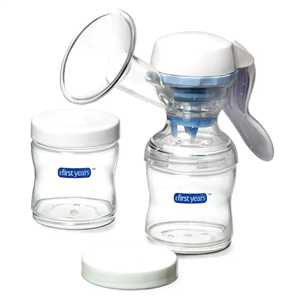 The First years Baby Manual Breastfeeding Breast Milk BPA Free 2 Pump/4 Bottles