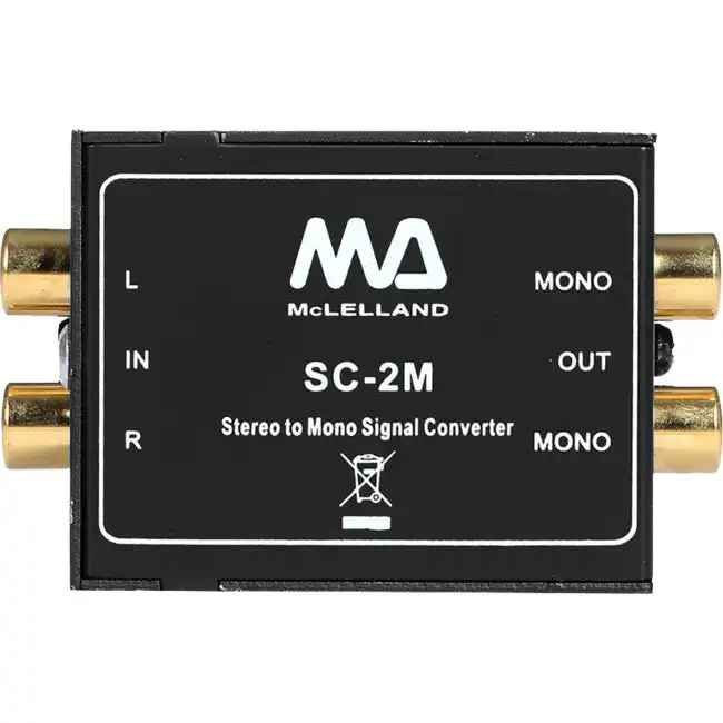 Mclelland Compact Stereo to Mono Audio Converter Passive RCA Input/Outputs