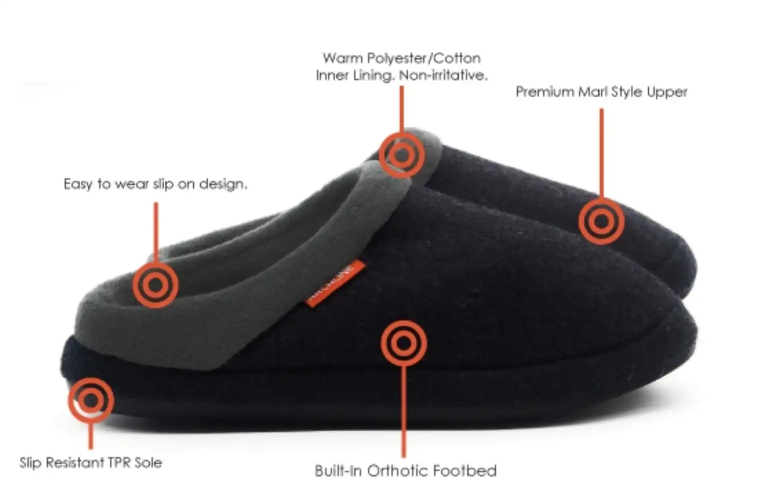 Archline Orthotic Slippers Slip On Arch Scuffs Medical Pain Relief Moccasins