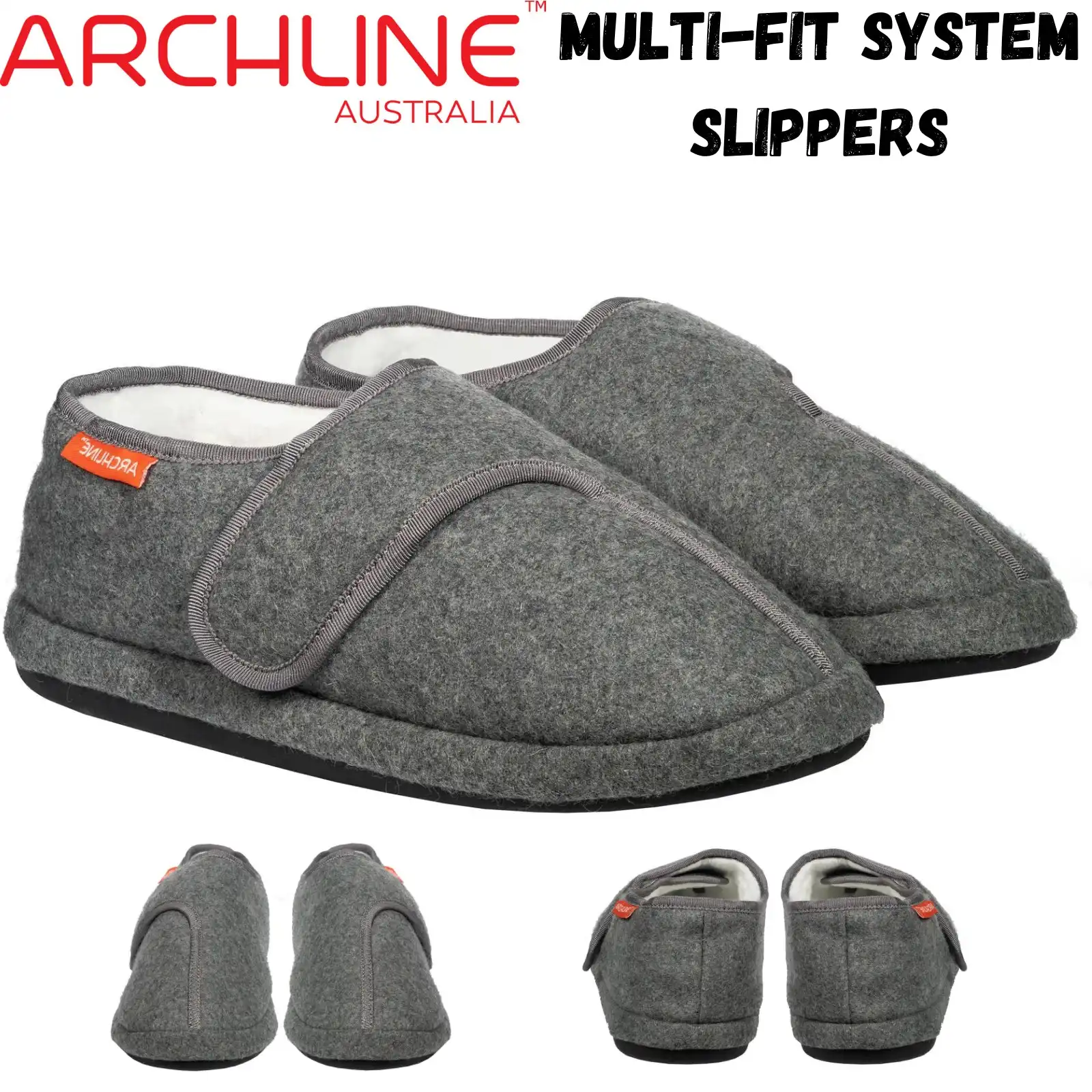 Archline Orthotic Plus Slippers Closed Scuffs Pain Relief Moccasins Extra Wide