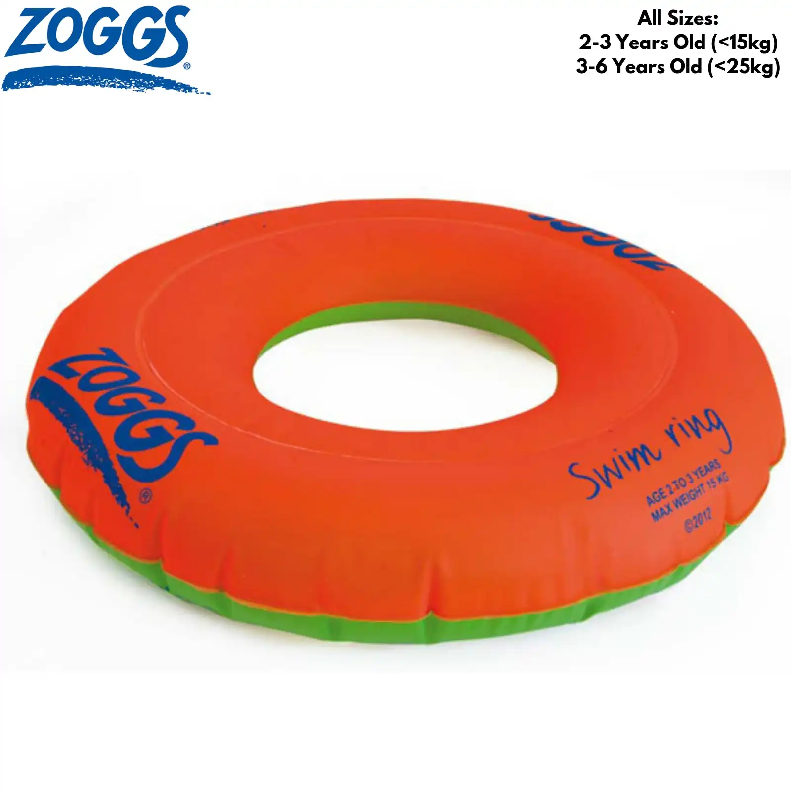 Zoggs Stage 2 Swim Ring Children's Swimming Floatie Zoggy Kids Learn Training Inflatable
