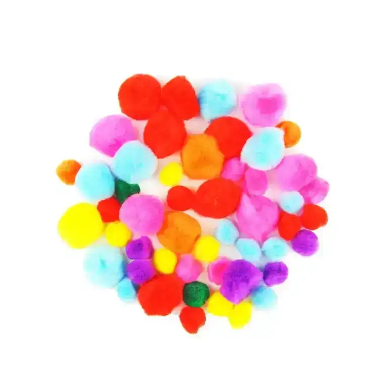 [2Pk X 100Pce] Krafters Korner Neon Pom Poms - Variety Of Colours And Sizes