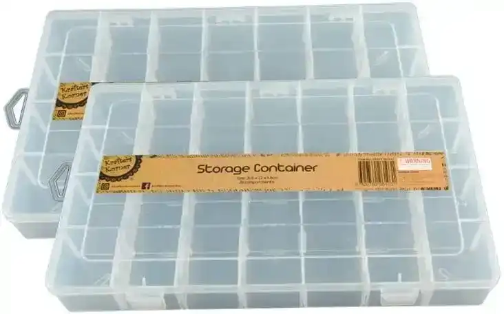 [2PCE[ Krafters Korner Large Craft Storage Container - 28 Compartments ( 34.8 x 22 x 4.8cm)