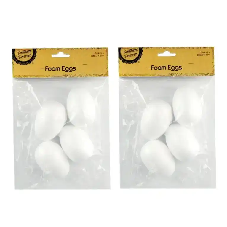 [2PK x 4PCE] Krafters Korner Foam Eggs - White (7 x 5cm)