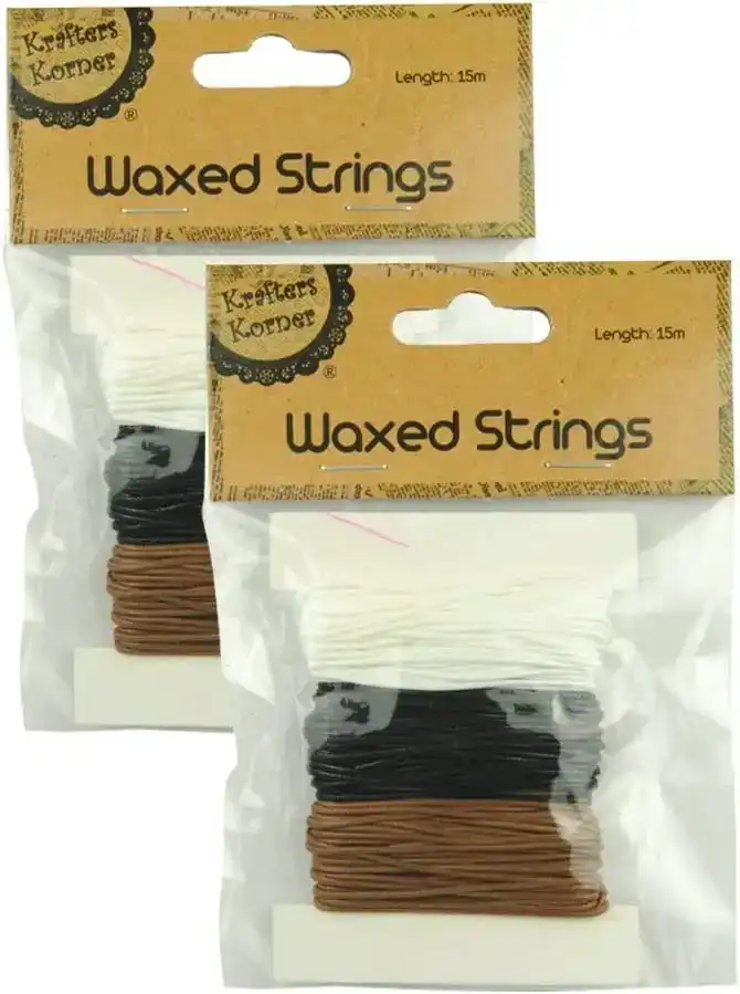 [2Pk] Krafters Korner Waxed Strings - White / Black / Brown (15M)