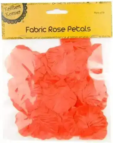 [50Pcs] Krafters Korner Fabric Rose Red Petals