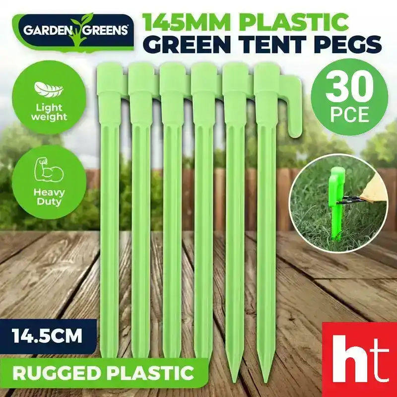 Garden Greens 30PCE Tent Pegs 14.5cm x 2.4cm x 1cm Camping Tent Stakes