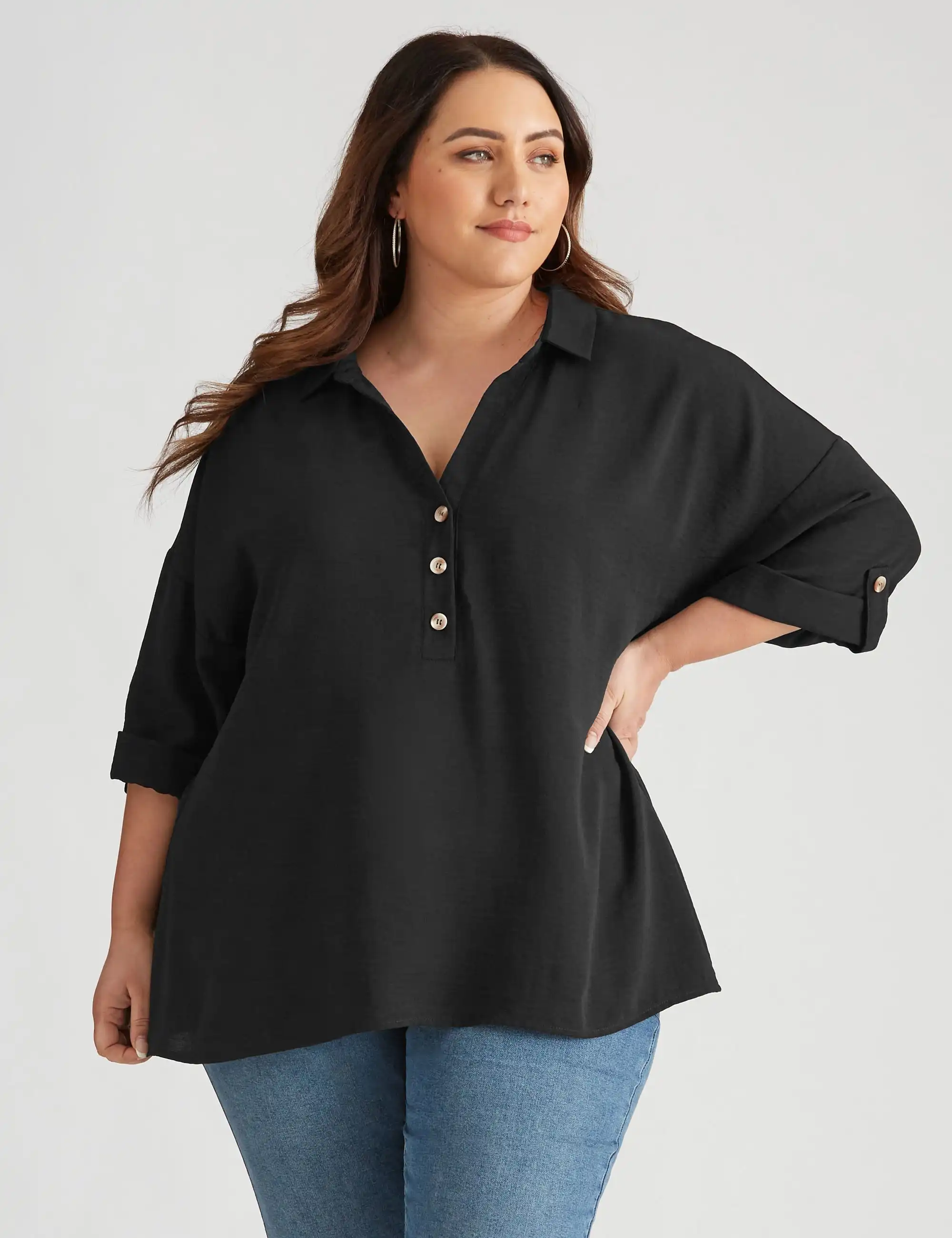 beme Extended 3/4 Sleeve Top