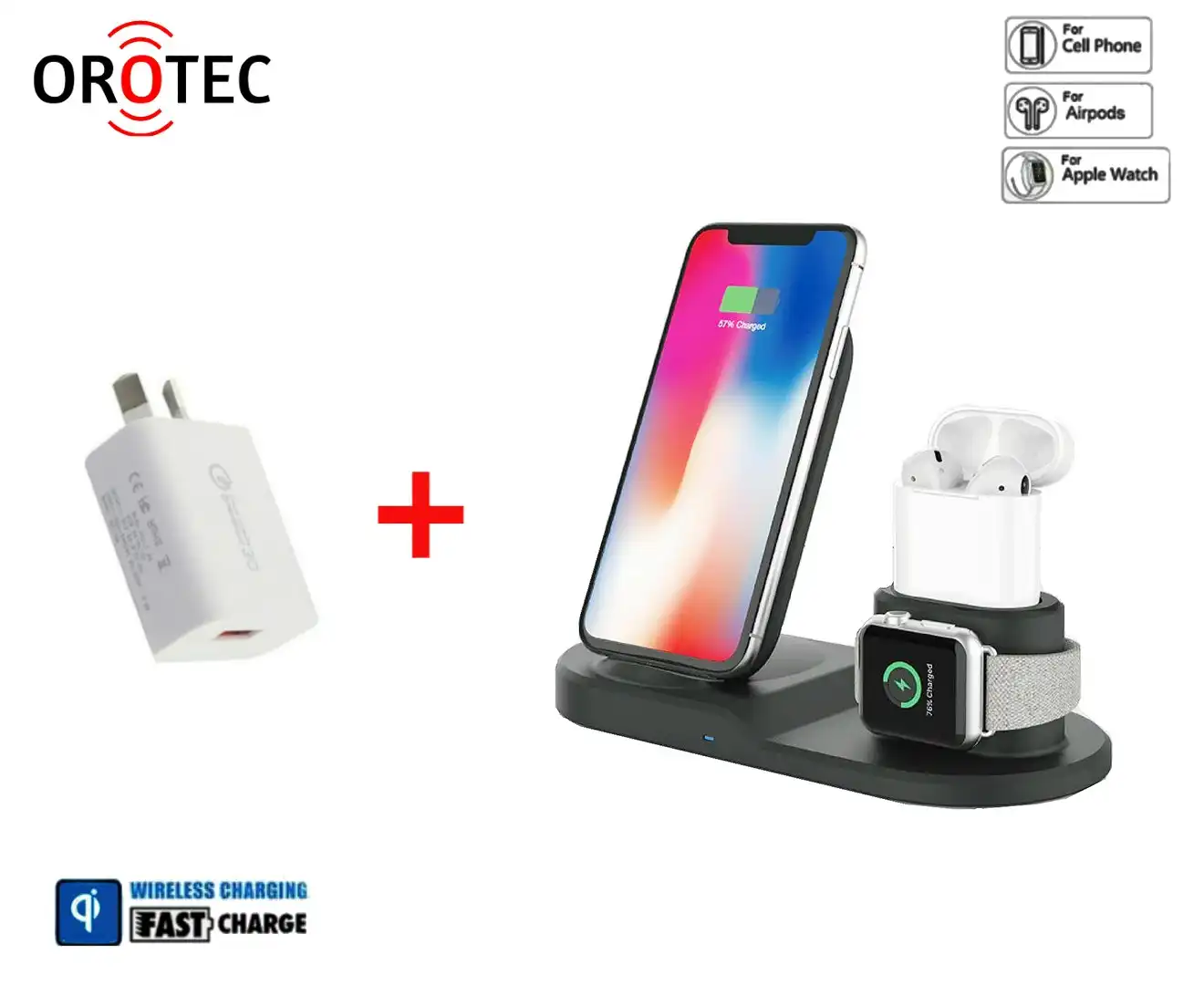 Orotec 5-in-1 Wireless Charger Docking Station