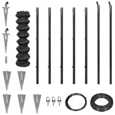 Chain Link Fence Kit with Spike Anchors 0.8 x 15 m