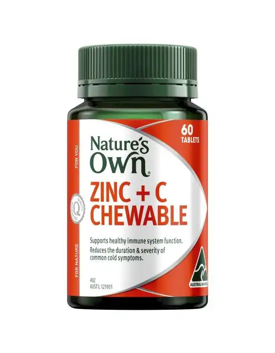 Nature's Own Zinc + C Chewable 60 Tablets