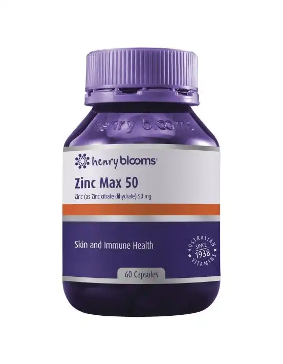 Henry Blooms Zinc Max 50Mg 60 Capsules