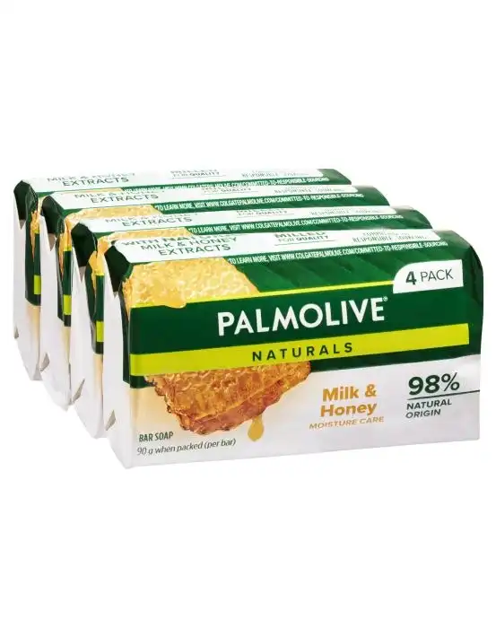 Palmolive Naturals Replenishing Soap with Milk & Honey 90g - 4 Pack