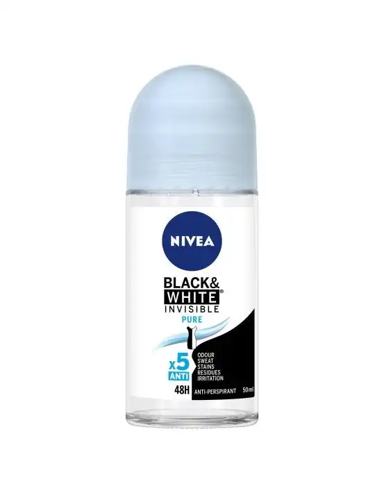 Nivea Deodorant Roll On Invisible Black And White Pure 50mL