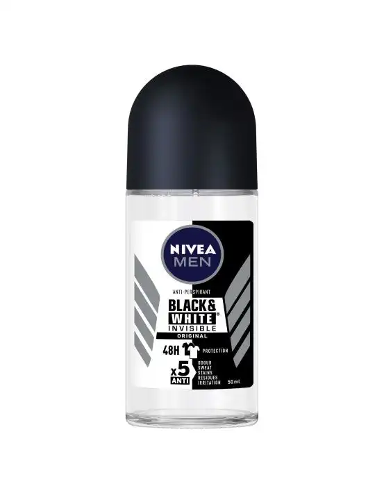 Nivea Deodorant Roll On Men Invisible Black And White 50mL