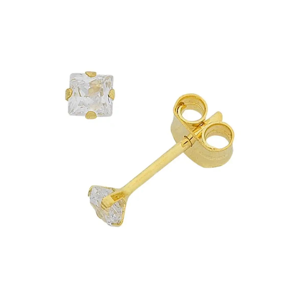 9ct Gold Cubic Zirconia 6mm Stud Earrings