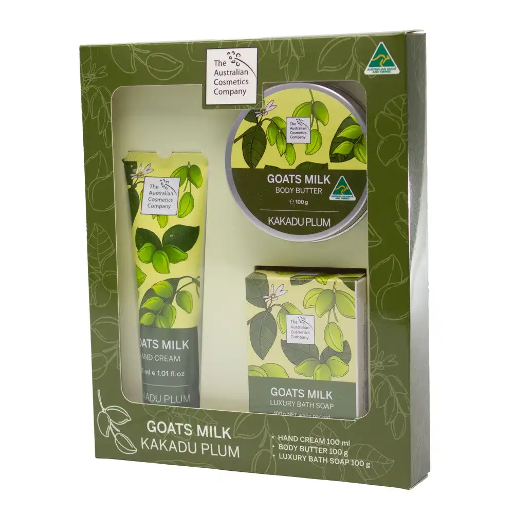 Australian Cosmetics Company Gift Set Kakadu Plum Hand Cream, Soap, Body Butter
