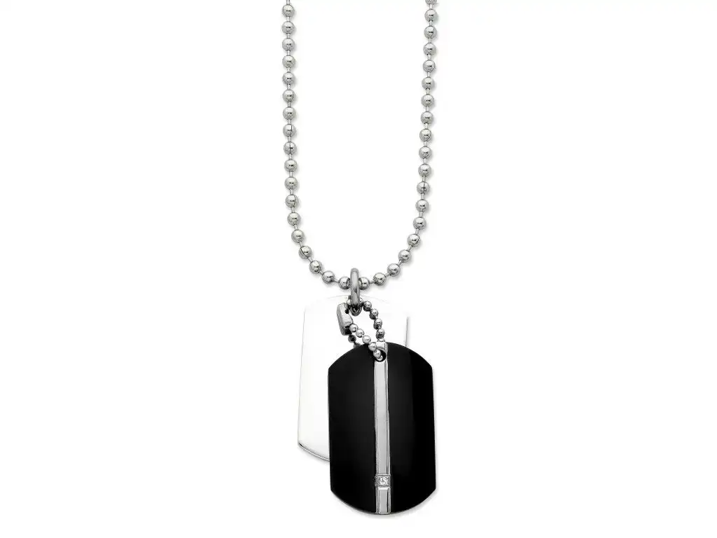 55cm Stainless Steel Men's Dogtags Necklace