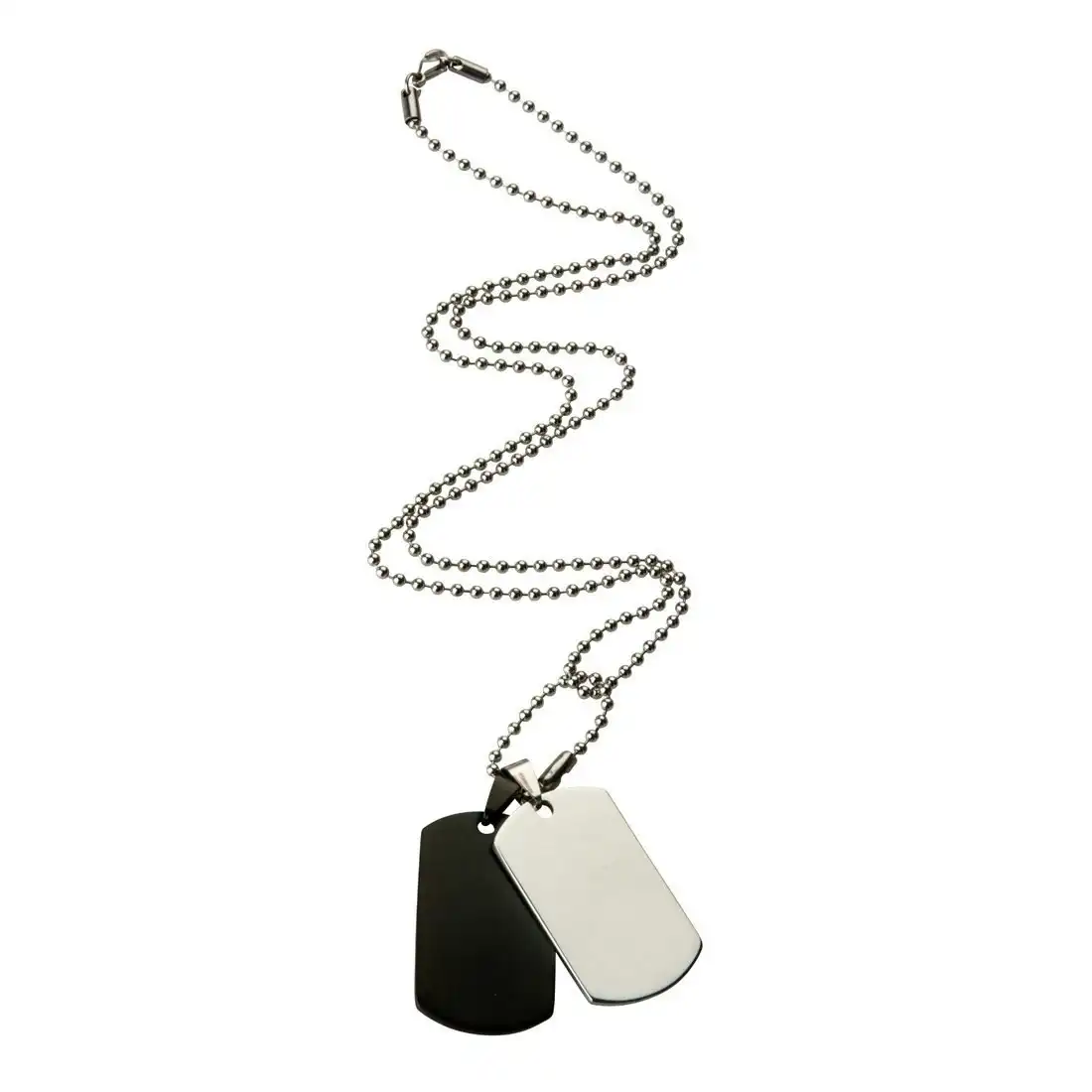 60cm Stainless Steel 2 Tone Men's Dog Tag Necklace