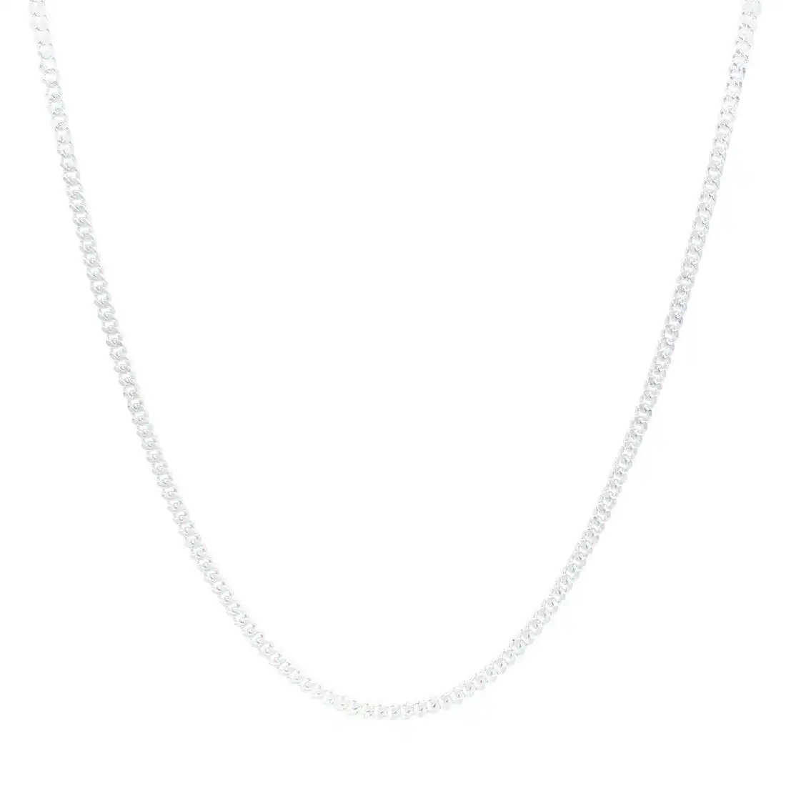Sterling Silver 2mm Curb 45cm Necklace