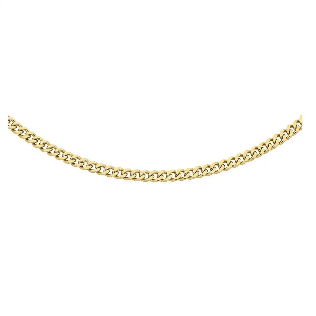 Stainless Steel Gold Colour Men's Curb Chain Necklace 65cm