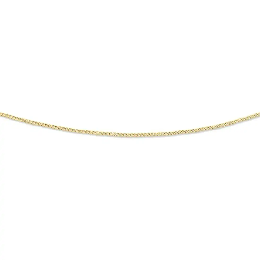 9ct Yellow Gold Silver Infused 50cm Flat Curb Necklace