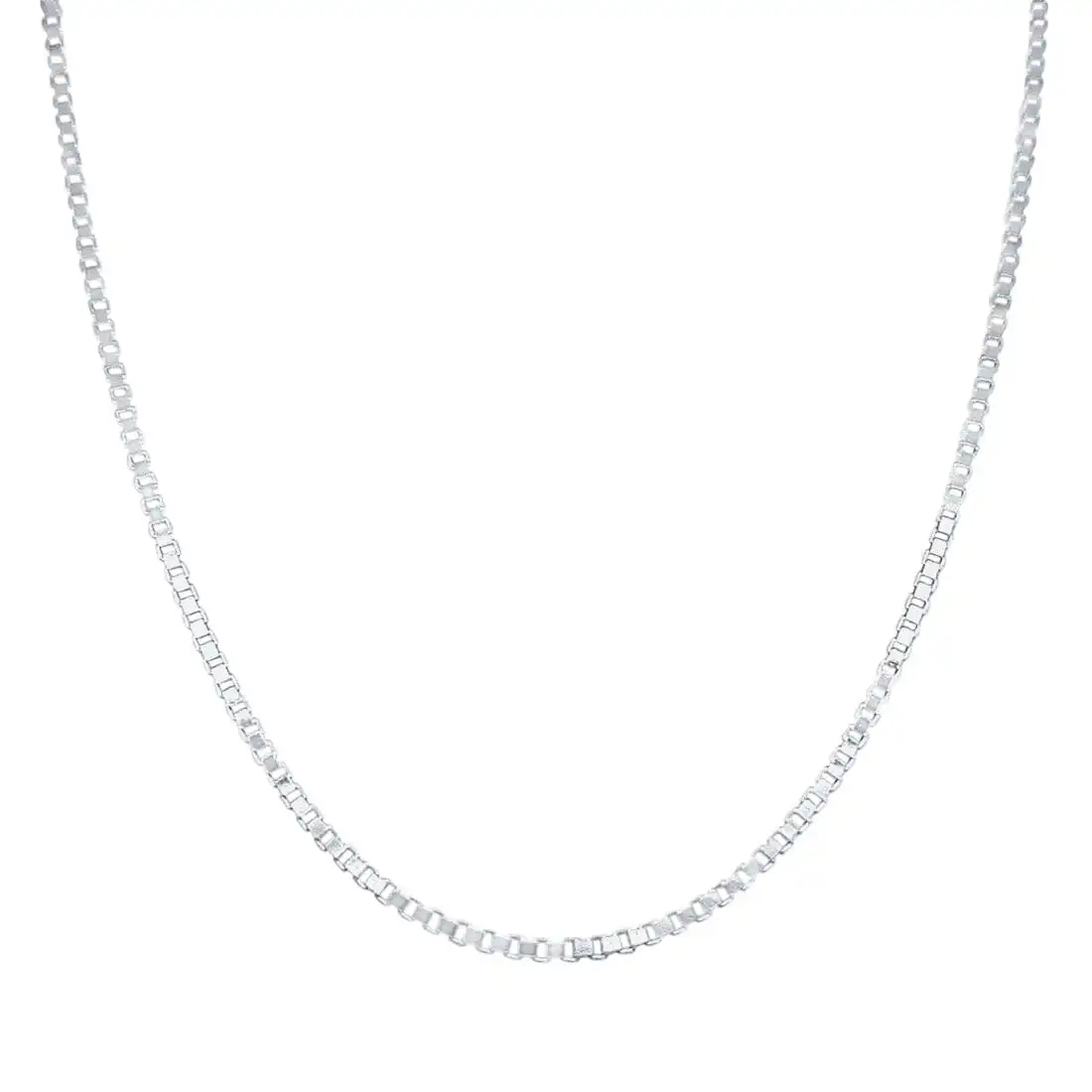 50cm Sterling Silver Wide Box Chain Men's Necklace