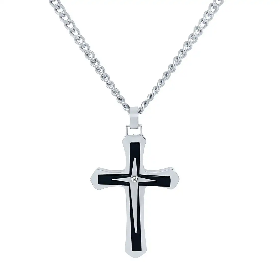 50cm Men's Stainless Steel Cross Necklace