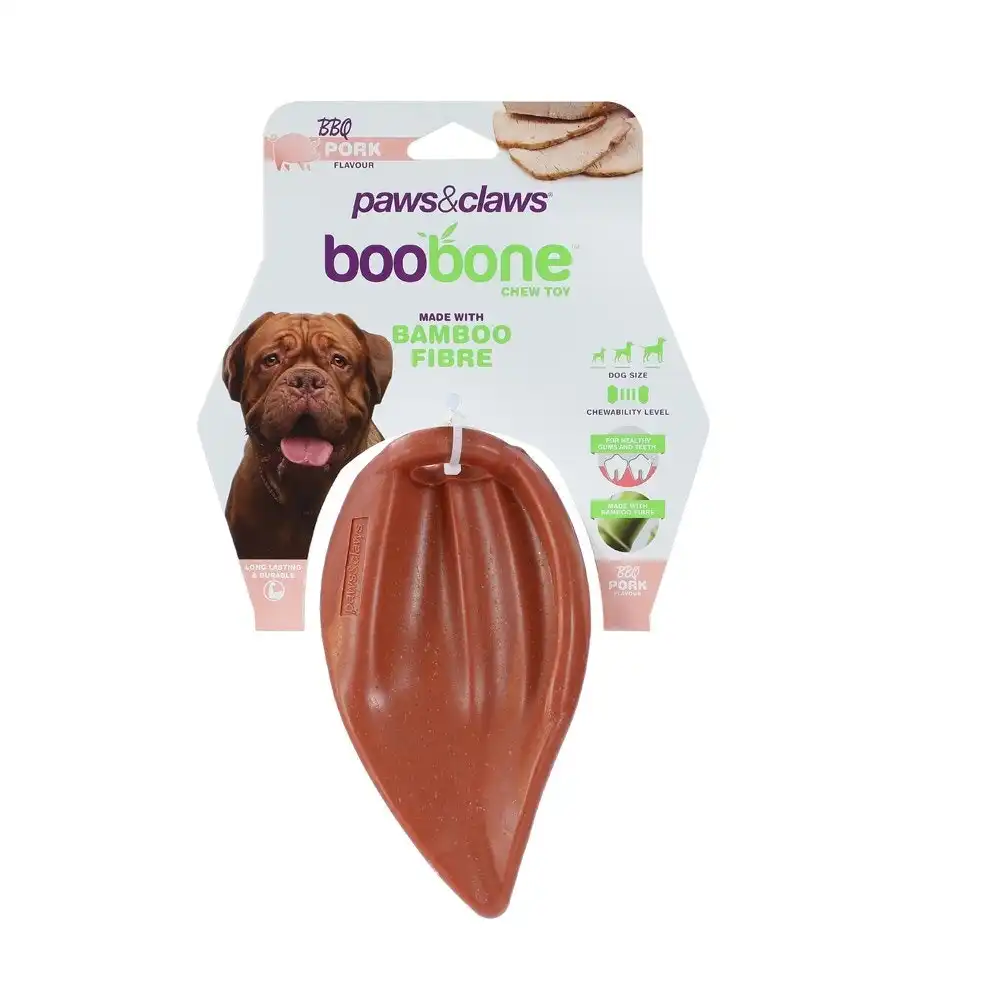 Paws & Claws BooBone 16cm Bamboo Fibre Pigs Ear Dog Chew Treat/Toy BBQ Pork