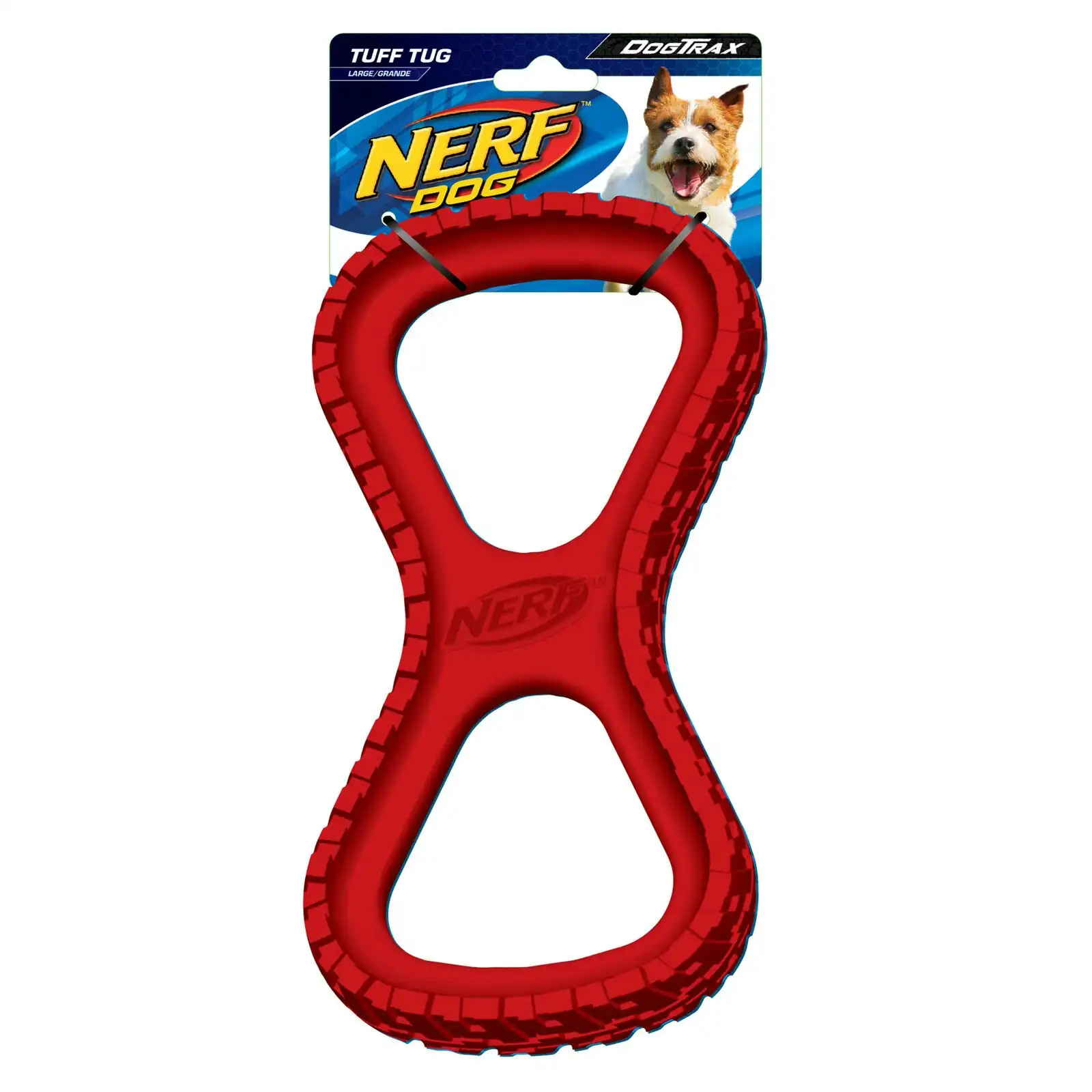 Nerf Dog 10" Large Tire Infinity Tug Red Rubber Pet Toy For Medium/Large Dogs