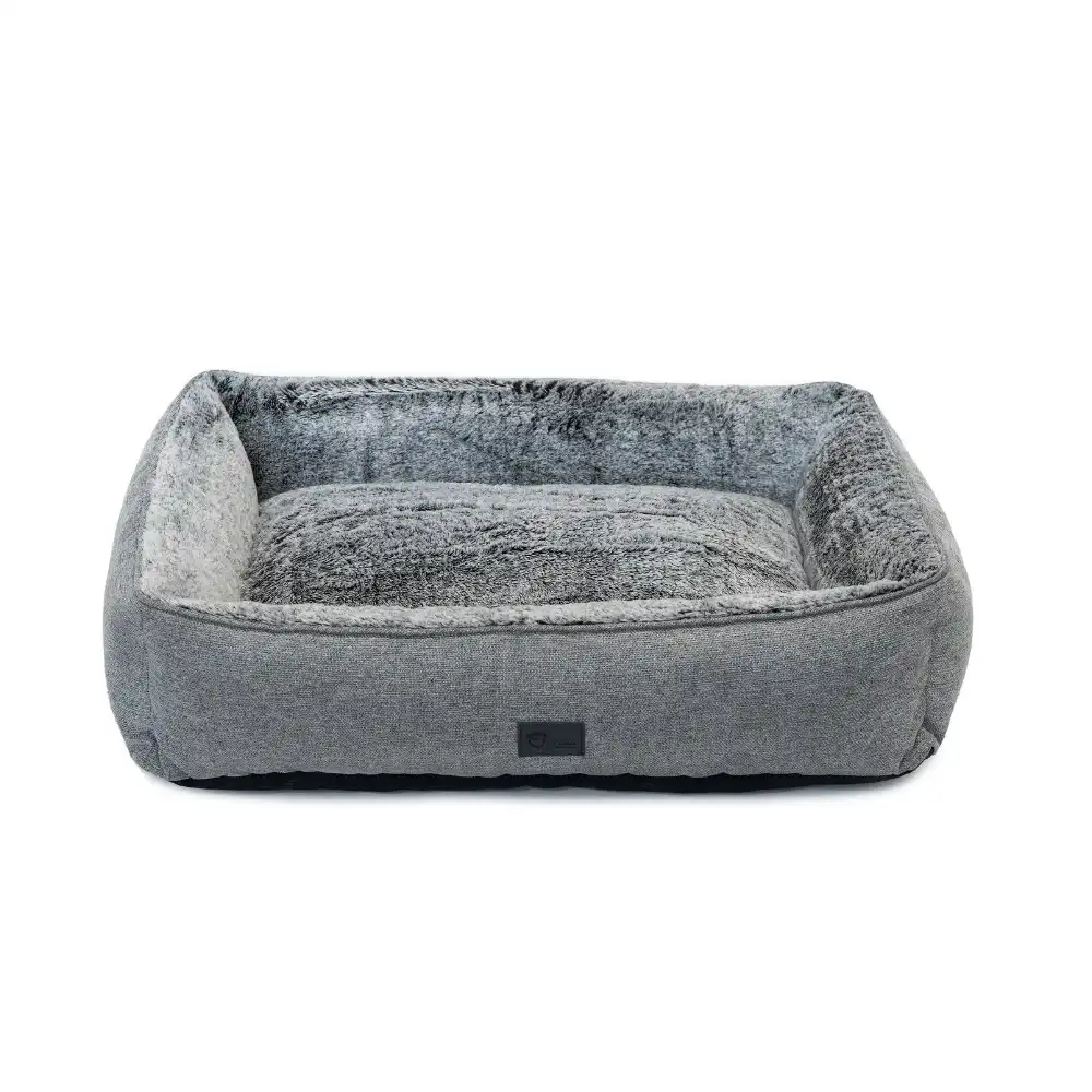 Superior Pet Goods Dog Bed 116cm Lounger Artic Faux Fur Sleep Cushion Large Grey