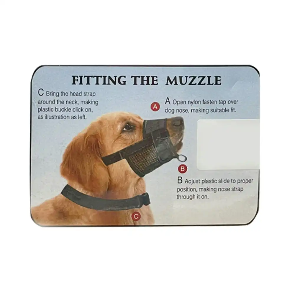 Percell Pet Nylon Mesh Dog Muzzle Adjustable Mouth Anti Bark Bite/Chew Mask L